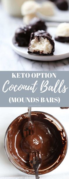 keto options for coconut balls and chocolate bars