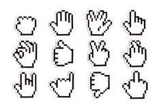 an image of pixelated hand gestures