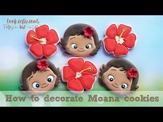 how to decorate moan cookies with fondant flowers on the top and bottom for girls