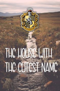 there is a path leading to the house with the crest on it and text that reads,'the house with the cutest name '