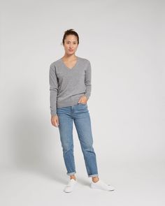 The classic cashmere v-neck sweater is v. timeless. And it’s is now better than ever, for the same $50. We’ve upgraded our cashmere with an irresistibly soft and cozy feel that’s smoother to the touch, less prone to pilling, and more substantial than ever. Our quality cashmere is incredibly long-lasting and three times as warm as wool, sourced sustainably and ethically. Read more on what makes it special in our Cashmere 101.Also offered in sizes 1X-3X. Classic Cashmere V-neck Sweater, Casual Everyday Cashmere V-neck Sweater, Classic V-neck Sweater, Luxe Baby, Spicy Mustard, Cashmere Beanie, Basic Sweaters, Womens Cashmere, Black Camis