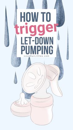 Illustration of water falling and a pink manual breast pump. Exclusively Pumping Schedule, Pumping Milk, Power Pumping, Medela Pump, Pumping Breastmilk