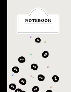 an image of a notebook with lots of black sheep in the air and stars around it