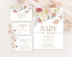 Editable Baby in Bloom Baby Shower Invitation Bundle, Spring Flowers Baby Shower Invite Pack, Wildflower Baby Shower Invitation, BBS369 - Etsy April Baby Shower, Wildflower Baby Shower, Twin Shower, Baby Shower Flowers, Baby Shower Invite, Baby Shower Invites, Beautiful Invitations