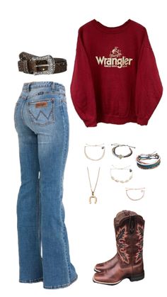 Blue Collar Women Outfit, Grizzly Rose Outfit, Country Picture Day Outfits, Western Outfit Inspo For School, Cute Cowgirl Outfits Winter, Family Event Outfit Casual, Country Autumn Outfit, Plus Size Southern Outfits, County Outfit Ideas