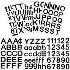 some type of font and numbers are shown in three different styles, one is black and white