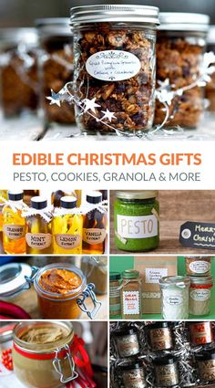 twelve homemade edible gift ideas with text overlay