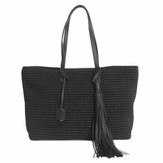 Saint Laurent Saint Laurent Paris Shopping Tote Bag Shoulder Bag Fringe Tassel Raffia Leather Black Size (Cm)] Approx. W45cmxh29cmxd12cm Handle: Approx. 52cm Saint Laurent Bags, Paris Shopping, Saint Laurent Paris, Saint Laurent Bag, Tassel Fringe, Shopping Tote Bag, Shopping Tote, Bag Shoulder, Tassels