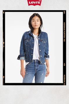 Levi's® Original Trucker Jacket is a classic staple no closet should be without. Layer it over any outfit for a timeless look. Macys Women, Jacket Outfit Women, No Closet, Denim Trucker Jacket, Black Jean, Denim Chic, Women Jacket