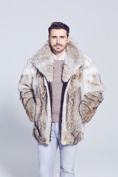 GK Furs Site Mens Fur Coat, Lycra Men, Fox Fur Jacket, Coyote Fur, Black Fox, Fur Jackets, Mens Fur, Mens Casual Outfits Summer, Mens Parka