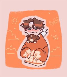 a drawing of a man holding a teddy bear in his arms with the caption hello dad