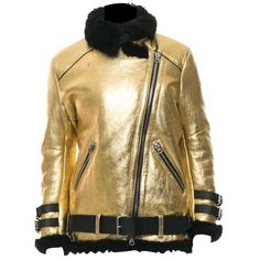 Women's Golden Leather Aviator Shearling Jacket This Women's Golden Leather Aviator Shearling Jacket combines classic style with superior comfort, made from high-quality materials for a timeless look. Featuring a snap-button closure, two pockets and faux shearling lining for added warmth and protection from the elements. Specifications: Department: Women Aviator Shearling JacketOuter Shell: Real LeatherInner Shell: Fur LinedLeather Type: Genuine LeatherClosure Style: ZipperPockets: YesColor: Gol Luxury Aviator Outerwear For Fall, Luxury Shearling Leather Jacket For Work, Luxury Leather Jacket With Faux Fur Lining For Fall, Designer Sheepskin Leather Jacket For Fall, Luxury Biker Jacket With Faux Fur Lining, Luxury Sheepskin Biker Jacket With Faux Fur Lining, Luxury Long Sleeve Biker Jacket With Faux Fur Lining, Luxury Shearling Leather Jacket With Faux Fur Lining, Luxury Biker Jacket With Faux Fur Trim For Fall