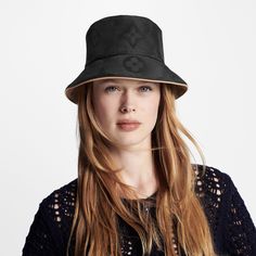 LOUIS VUITTON® - Dailygram Bucket Hat - Black Bucket Hat Black, Louis Vuitton Black, Spring Sandals, Stole Scarf, Duffle Bag Travel, Leather Denim, Louis Vuitton Official, Monogram Bag, Fashion Jewelry Earrings