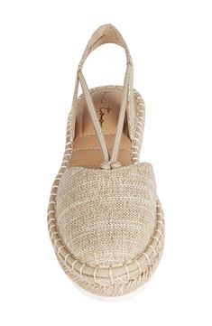 Breezy, summery style is the name of the game with this classic espadrille complete with a slingback strap and memory foam cushioning. Elasticized slingback strap Cushioned footbed with arch support Memory foam cushioning Textile upper/synthetic lining/rubber sole Imported