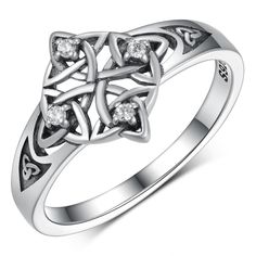 PRICES MAY VARY. 💗Witch Knot Ring for Women Design: The Witch Knot is protective and blocks negative energies. The Witches Knot Ring consists of two powerful symbols, the Witch's Knot and the Celtic Knot. This is a protective ring that will bring you good luck. 💗Witches Knot Ring for Women Material: Witch Knot rings are made of 925 sterling silver, suitable for long time wear. Especially for women with sensitive skin, to avoid worrying about their skin allergies. 💗Celtic Witch Knot Ring Size: Witch's Knot, Witches Knot, Celtic Witch, Witch Knot, Pagan Gifts, Witch Ring, Knot Rings, Powerful Symbols, Witch Rings