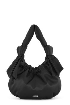 This Small Occasion Hobo Bag is made from a blend of certified recycled polyester. The bag features a snap button closure, shoulder strap, knot detail and a silver GANNI logo. Witchy Clothes, Diy Clothing Ideas, 2023 Wishlist, Fashion Sketchbook, Design Shoes, Tshirt Skirt, White Label, Lanvin