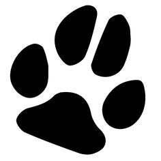 an animal paw print on a white background