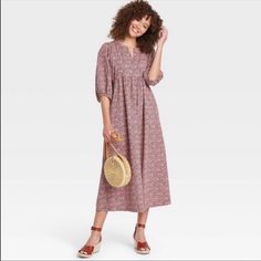 Universal Thread Dress Casual Maxi Length Floral Dress, Casual Maxi Length Floral Dress For Daywear, Casual Fall Beach Floral Dress, Casual Floral Dress For Fall Vacation, Feminine Fall Vacation Midi Dress, Casual Mid-length Floral Dress For Daywear, Fall Vacation Midi-length Floral Dress, Fall Vacation Floral Midi Dress, Fall Vacation Floral Midi Length Dress