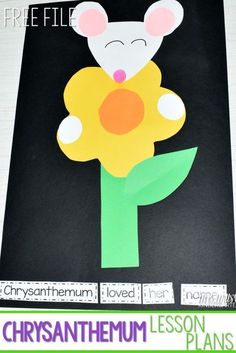 a paper flower with the words chrysanthemum on it and an image of a