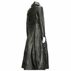 Elevate your wardrobe with our Full-Length Black Leather Midnight Coat for women. This stylish midnight coat features a sleek design that exudes sophistication. Crafted from premium black leather, it offers warmth and elegance, making it perfect for evening outings. Embrace timeless fashion with this must-have midnight coat for any occasion. Elegant Design: Full-length silhouette for a sophisticated look.High-Quality Material: Made from premium black leather for durability.Versatile Style: Perfe Fitted Long Outerwear For Evening, Fitted Long Evening Outerwear, Elegant Black Full Length Outerwear, Elegant Long Leather Coat For Formal Occasions, Elegant Long Leather Jacket For Formal Occasions, Sleek Leather Jacket For Winter Evenings, Sleek Evening Leather Jacket For Winter, Sleek Leather Jacket For Evening In Winter, Fitted Long Coat For Night Out