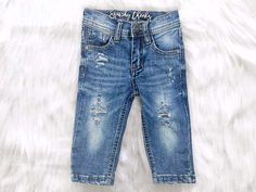 Boy's Distressed Denim Jeans – Squishy Cheeks Squishy Cheeks, Boy Jeans, Denim Baby, Baby Boy Pants, Bleached Jeans, Toddler Jeans, Baby Legs, Trendy Jeans