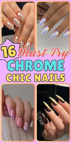 Chrome Nail Designs, Chrome Manicure, Chrome Nail Art, Chrome Nails Designs, Pink Chrome, Chrome Nail, Coffin Shape Nails, Metallic Nails