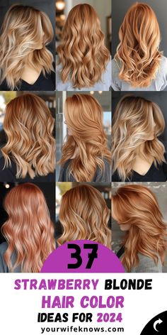 Step into the world of strawberry blonde hair with our comprehensive guide featuring 37 stunning ideas for 2024. This color, known for its ability to flatter any skin tone, comes in a variety of shades, from light and honey to dark and rich. Our list includes styles for every hair type and length, including short, long, curly, and straight. With techniques like balayage, highlights, and lowlights, you'll find the perfect strawberry blonde hairstyle to update your look and showcase your individuality. Spring Red Hair Color 2024, Blonde Hair Color Ideas For Summer Highlights, Summer Strawberry Blonde Hair, Brown Hair With Strawberry Blonde, Strawberry Beige Hair, Bright Strawberry Blonde, Light Strawberry Blonde Balayage, Hair Color Summer 2024