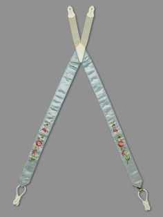 Braces — The John Bright Collection Mens Braces, Braces Suspenders, Metal Braces, Garters, Blue Satin, Embroidered Silk, Dandy