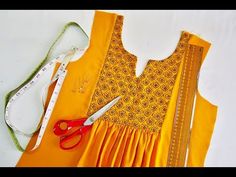 Stylish A - Line Top with Rectangle Yoke | DIY Designer Yoke Top Cutting and Stitching - YouTube Kurti Blouse, Blouse Tutorial, Yoke Top, Dress Sewing Tutorials, Girls Dresses Sewing, Girls Dress Sewing Patterns, Stitching Dresses, Kurta Neck Design, Simple Craft