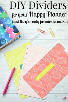 diy dividers for your happy planner and they're only pennies to make