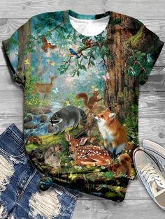 Animal Print T Shirts, Jersey Tops, Animals Print, Cheap Blouses, Animal Designs, Cheap Womens Clothing, Shirts For Women, Animal Shirts, Casual T Shirt