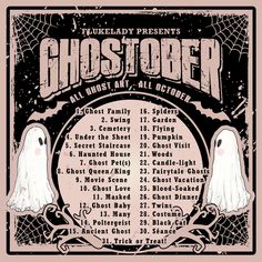 a poster for ghost tour with ghost faces on it