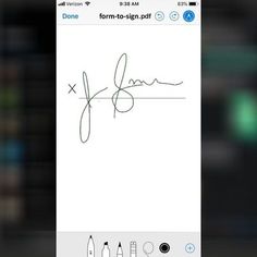 an iphone screen with a handwritten signature on the front and back side of it