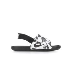 Faux leather upper, Slip-on w/elastic heel strap, Foam footbed, Breathable fabric lining, Textured outsole provides traction | Boys' Nike Infant & Toddler Kawa SE JDIB Sport Slides Sandals in White/Black Size 3 - Infant Nike Slip-resistant Slide Sandals, Slip-on Round Toe Sports Sandals, White Slip-resistant Slide Sandals, White Slip-resistant Sandals For Spring, White Synthetic Slip-on Sandals, White Slip-on Synthetic Sandals, Non-slip Slip-on Synthetic Sandals, Non-slip Slip-on Sandals For Swimming, Sporty Adjustable Slip-resistant Sandals