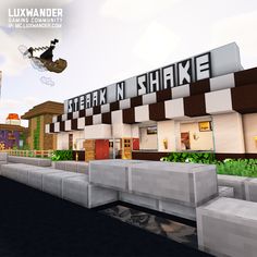 Minecraft Boba Shop, Minecraft Island, Steak N Shake, Boba Shop, Minecraft Modern, Small Restaurant