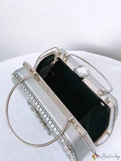 BirdinBag - Diamond Decor Evening Handbag: Exquisite Gemstone and Durable Design Diamond Decor, Table Layout, Diamond Decorations, Details Pictures, Evening Handbag, Word Wrap, Box Bag, White Space, Evening Clutch