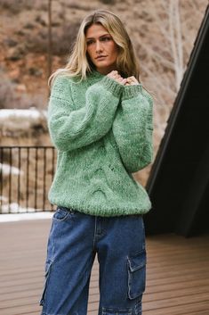 Everyday Fits, Green Knit Sweater, Sherpa Coat, Denim Sweater, Quilted Puffer Jacket, Womens Sweaters, Fuzzy Sweater, Loungewear Sets, Cozy Outfit