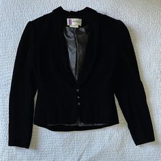 Prophecy black velvet jacket with a vintage 80s vibe... - Depop Black Velvet Jacket, 80s Vibes, Velvet Jacket, Black Velvet, Blazer Jacket