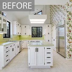 the kitchen is clean and ready to be used as a dining room or family room