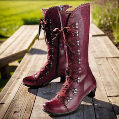 Category:Boots; Upper Materials:Faux Leather; Season:Winter,Fall; Heel Type:Kitten Heel; Gender:Women's; Toe Shape:Round Toe; Type:Mid Calf Boots; Style:Elegant,Fashion,Casual,Vintage; Heel Height(inch):1-2; Outsole Materials:MD (Phylon); Occasion:Outdoor,Daily; Closure Type:Lace-up; Pattern:Solid Color; Listing Date:11/09/2023; 2023 Trends:Button Boots,Heel Boots,Plus Size,Brogue; Heel Height:Mid Heel Fall Heel, Charlotte York, Button Boots, Rummage Sale, Boots Heel, Boots Style, Faux Leather Boots, Victorian Lace, 2024 Trends