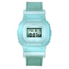 Casio G-Shock Digital Organic Blue Cloth Strap Bio-Based Resin Quartz GMD-S5600CT-3 GMDS5600CT-3 200M Women's Watch Discover the perfect blend of style and functionality with the Casio GMD-S5600CT-3. Featuring a durable bio-based resin case and a blue cloth strap made of traceable organic Truecotton, this watch is both eco-friendly and resilient. The digital display is protected by a mineral crystal, offering clarity and durability. Key features include shock resistance, a 1/100 second stopwatch Green Casual Digital Watch For Outdoor, Casual Green Watch With 10atm Water Resistance, Casual Watches With Stopwatch, Green Casual Sports Watch, 200m, Casio G Shock, G Shock, Sport Watches, Minerals Crystals