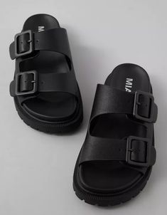 MIA Gen Sandal Trendy Double Strap Synthetic Slides, Trendy Synthetic Double Strap Slides, Black Slides With Adjustable Strap For Vacation, Trendy Sandals With Adjustable Straps, Black Slides With Adjustable Strap For Summer, Adjustable Straps Slides For Vacation, Synthetic Double Strap Slides With Adjustable Strap, Trendy Double Strap Slides For Vacation, Trendy Double Strap Slides With Cushioned Footbed