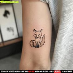 a small fox tattoo on the arm