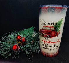 this is an image of a christmas themed tumbler