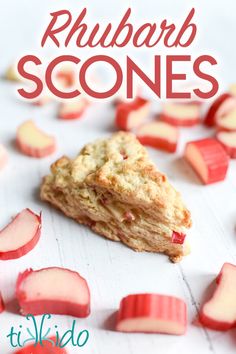 rhubarb scones with text overlay