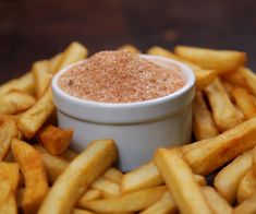 french fries with cinnamon sprinkled on top