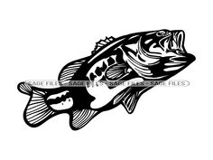 a large mouth bass fish in black and white with the words garage file files sample files