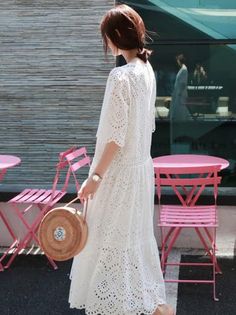 Sku CY-!22131 Material >70%Cotton Style Loose Feature Hollow Occasion Going out , Casual , Vacation , Bohemia , Beach , Simple Neckline Round-neck Seasons Spring , Summer , Autumn Type Midi Dresses Color WHITE Size S,M,L,XL,2XL Size chart: Please consult the size chart we provide for this item's measurements to help you decide which size to buy. Please note: There may be 1-3cm differ due to manual measurement. CMINCH Cm Bust Waist Shoulder Sleeve Hemline Length S 92 96 36 31 188 111 M 100 100 37 32 192 112 L 104 104 38 33 196 113 XL 106 108 39 34 200 114 2XL 110 112 40 35 204 115 White Casual Dress For Outing, Casual White Dress For Outing, Women White Dress, Summer Elegant, Boho Style Dresses, White Dresses For Women, White Maxi, Sweet Dress, Loose Dress