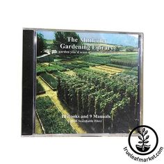 the garden library cd is shown with an image of many rows of plants in it