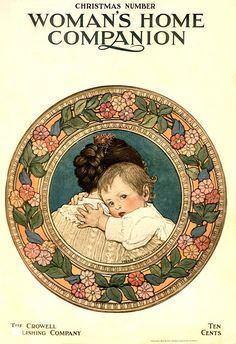 an old book cover with a baby in the center